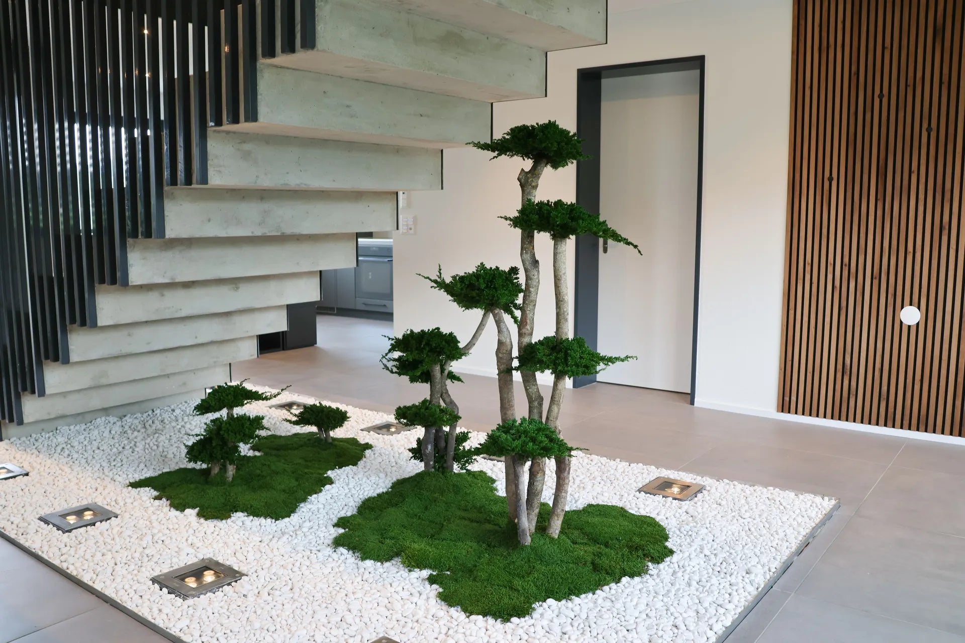 Pflegefreie Bonsai-Landschaft im Eingangsbereich