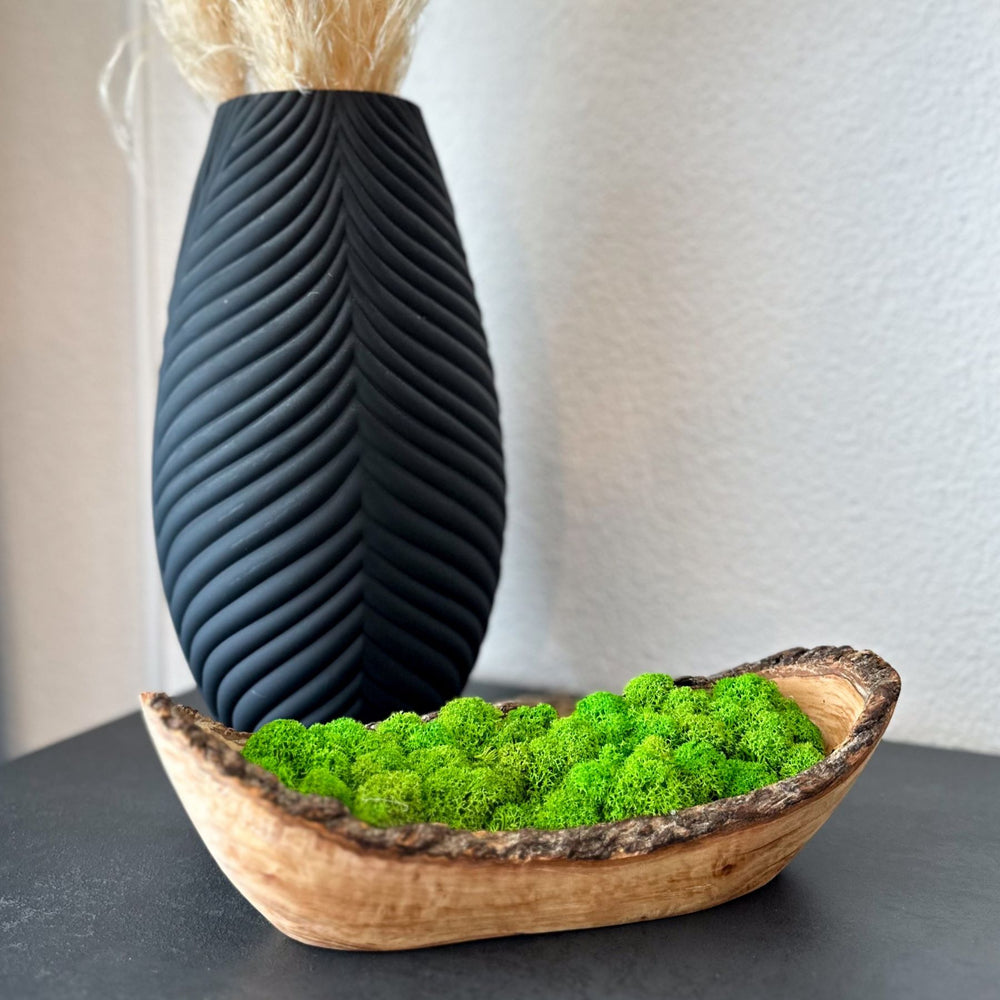 Holzschale mit Islandmoos Apfelgrün