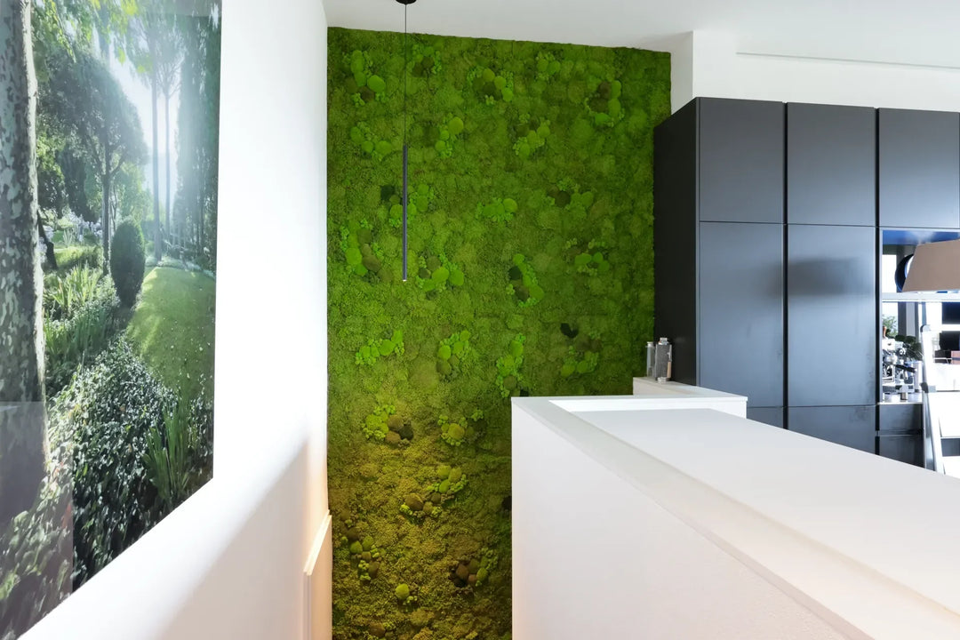 Mooswand in Treppenhaus bei Privatkunde