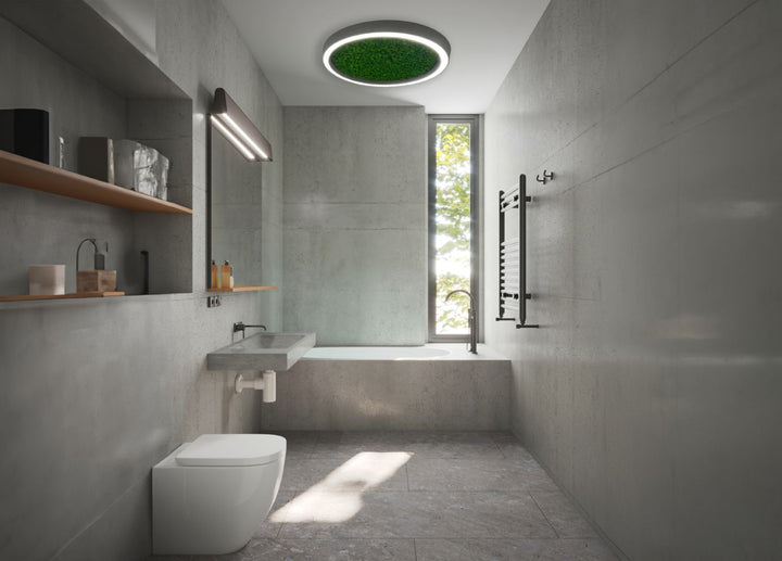 Deckenleuchte mit Moos in Badezimmer
