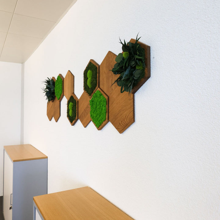 Hexagon-Wandpaneele in Büro 
