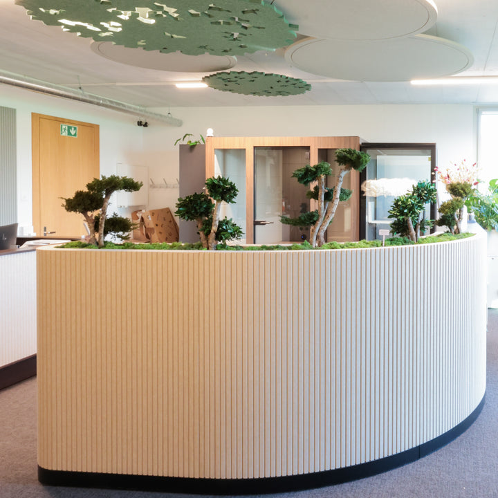 Raumteiler mit Bonsai Begrünung