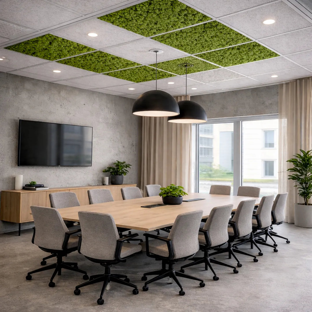 Deckenplatten aus Islandmoos Konferenzraum